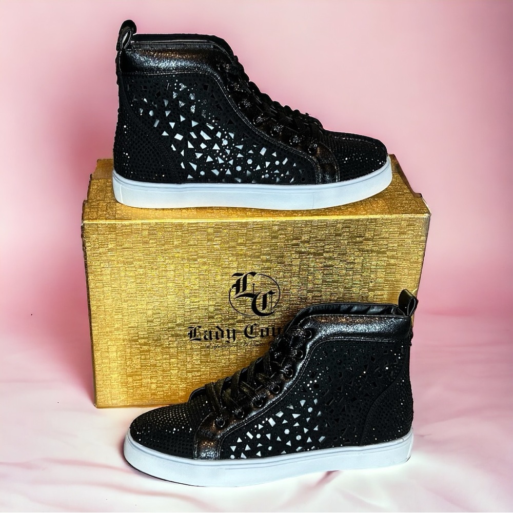 LADY COUTURE RHINESTONE SNEAKER-BLACK